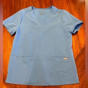 Ceil blue FIGS scrub top